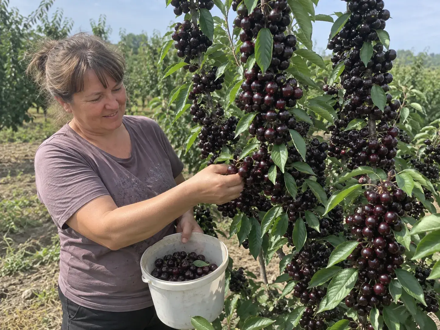 Збір черешні руками